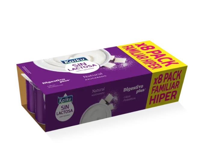Kaiku Sin Lactosa azukredun jogurt naturala - 8x125g