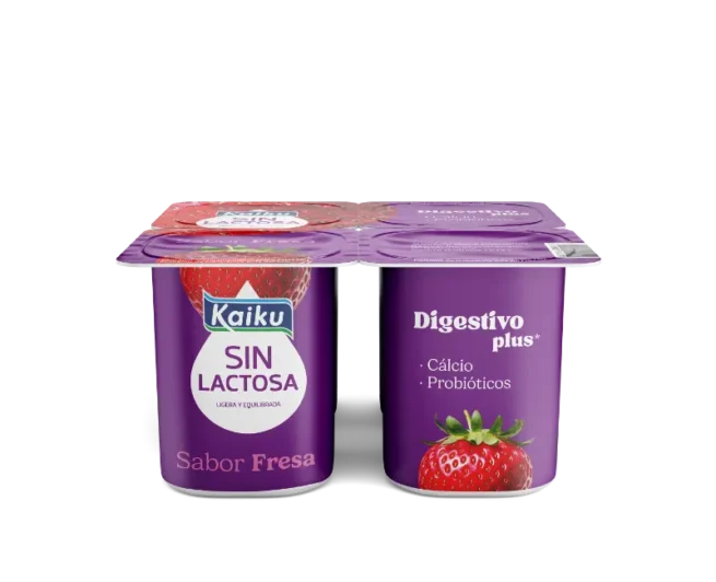 Yogur sabor fresa Kaiku Sin Lactosa - 4x125g